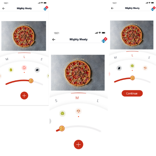 Dominos pizza selection mobile app redesign concept